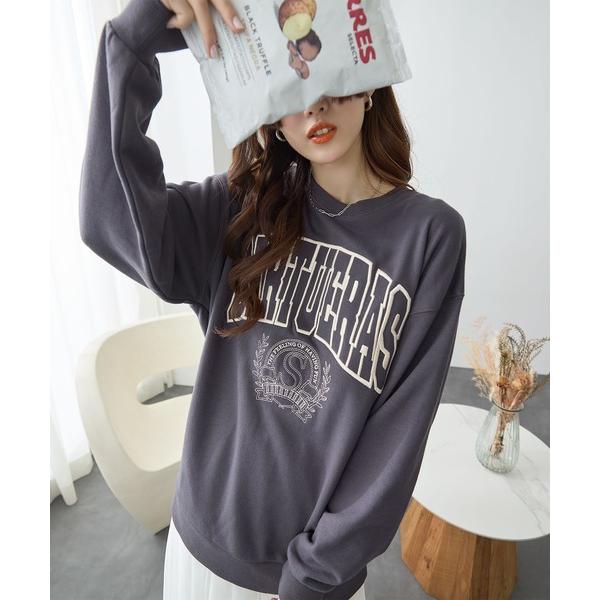 トレーナー スウェット ビッグロゴ刺繍スウェット レディース