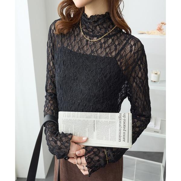 ブラウス シャツ レーシープルオーバー レディース