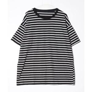 「JUNOAH」 ボーダー柄半袖Tシャツ X-LARGE ブラック メンズ