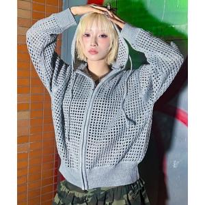 パーカー A'GEM/9 × .kom 「A'gem/エージェム」メッシュジップパーカー メンズ レディース