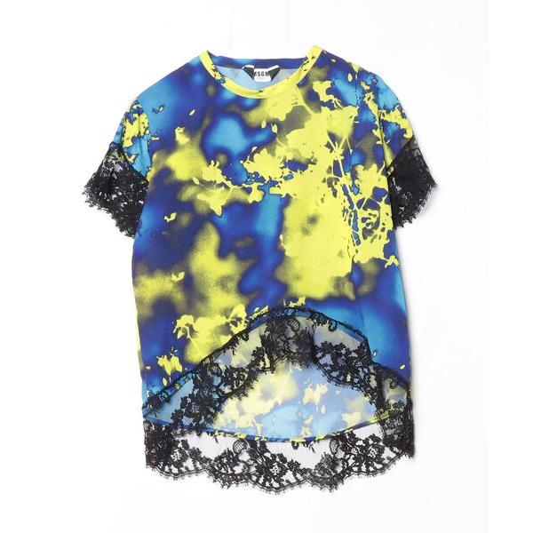 「MSGM」 花柄半袖ブラウス 42 イエロー レディース