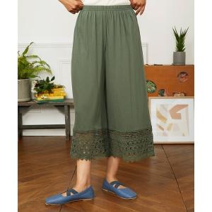パンツ 天竺レースペチコートパンツ レディース