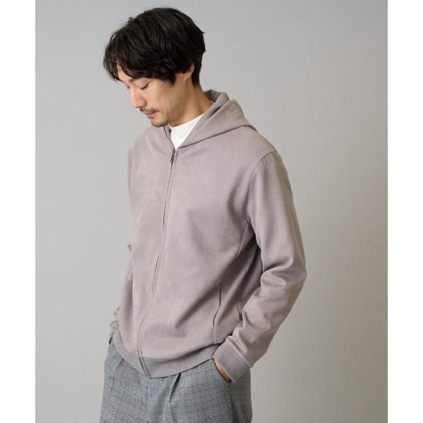パーカー 「イージーケア/毛玉になりにくい」ツイルエンボスフェイクスエードジップパーカー「洗濯機で洗...