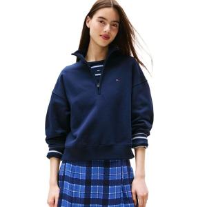 トレーナー スウェット ボクシィーハーフジップスウェット レディース