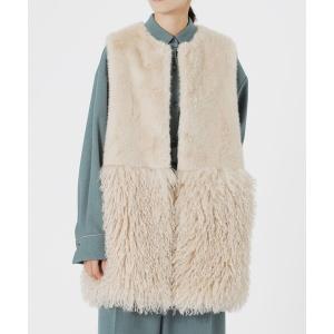 ベスト ジレ ファーコンビベスト レディース