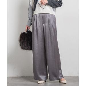 パンツ カリーヌサテンパンツ「洗える」 レディース