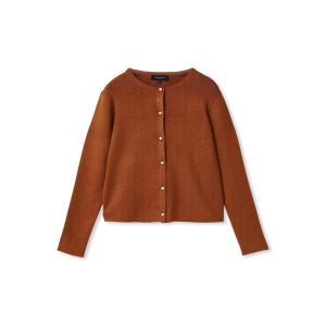 ニット セーター ラメクルーネックカーディガン レディース