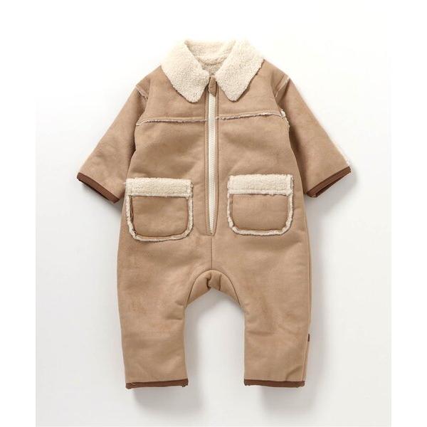 ベビー服 ロンパース Bpop ムートンジャンプスーツ