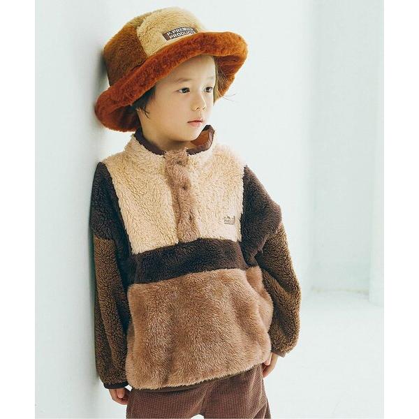 トレーナー  「ジュニア対応」マルチカラー切替ファーフリースプルオーバー キッズ 子供服 男の子 女...