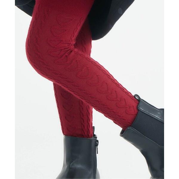 タイツ 「ジュニア対応」ハートケーブルタイツ キッズ 子供 女の子