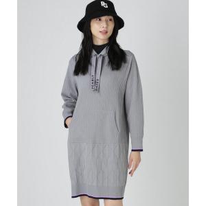 PEARLY GATESニットワンピース ワンピース 「PEARLY GATES」 ポリエステルヤーンmmフーディニット