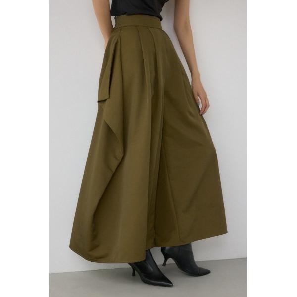 スラックス パンツ 「PLUS」ドレープワイドパンツ レディース