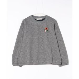 トレーナー スウェット プルームレットハンド刺繍キルティングダブルジャカードプルオーバー レディース