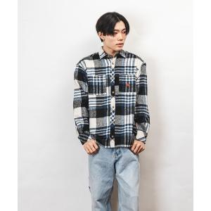 シャツ Healthknit Product ヘルスニットプロダクト コヨーテ 刺繍 ネルチェック シャツ(GW) メンズ