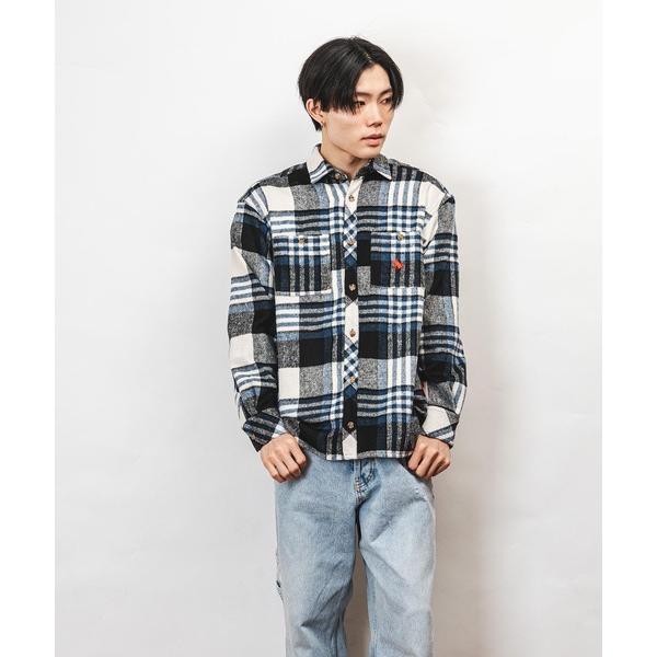 シャツ Healthknit Product ヘルスニットプロダクト コヨーテ 刺繍 ネルチェック ...