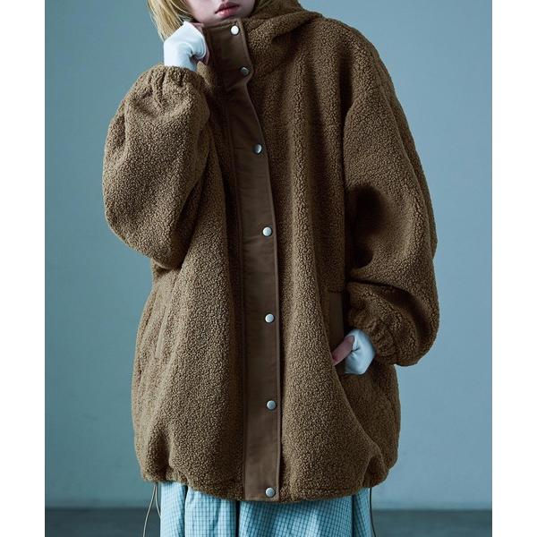 ダウンコート ダウンジャケット ボア ビッグシルエット フードブルゾン レディース