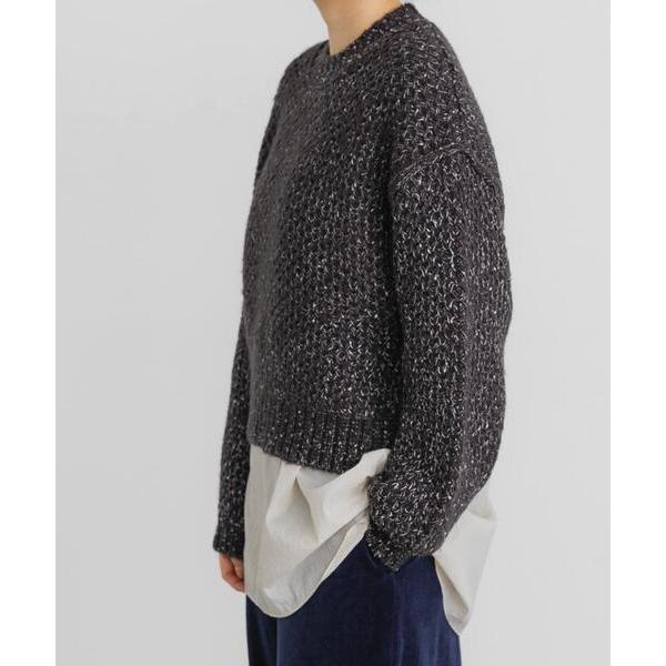 ニット セーター ネップMIXクルーニット レディース