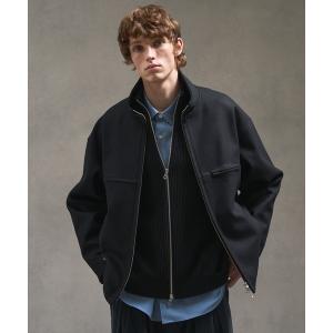 ブルゾン アウター Super140s  メルトンスタンドジップブルゾン メンズ