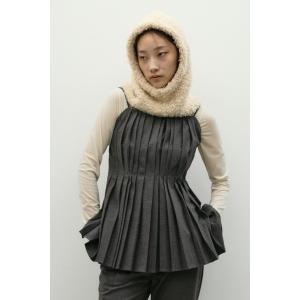 キャミソール タッキングペプラムキャミ