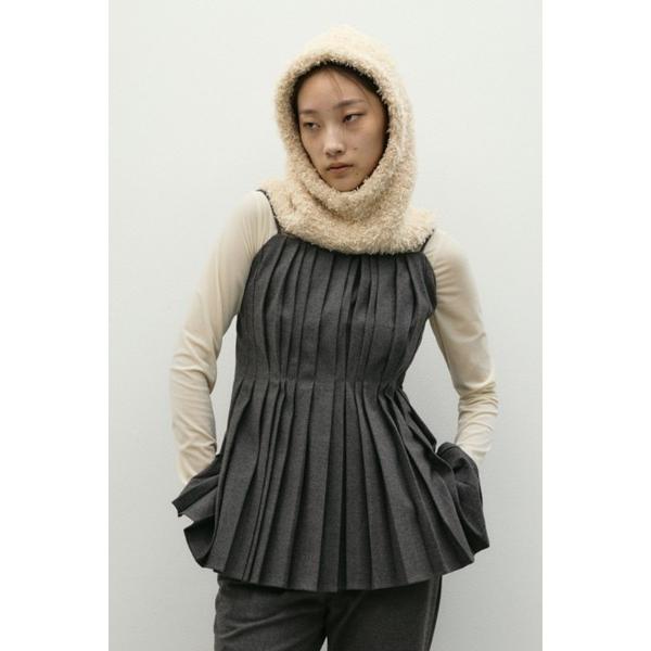 キャミソール タッキングペプラムキャミ