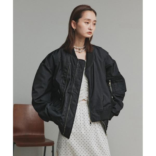 ma1 ma-1 ギャザーデザイン アシンメトリー MA-1 レディース