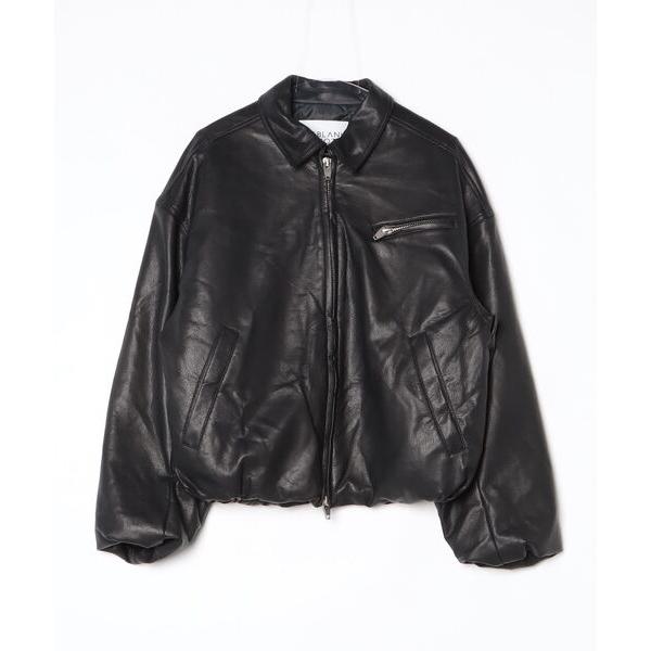 革ジャン ライダース Faux Leather Padded Jacket / フェイクレザーパフジ...