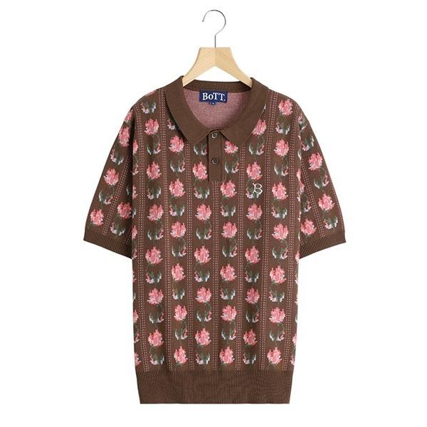 セーター ニット BOTT / ボット：Flower S/S Knit Polo：BOTT-25SS...