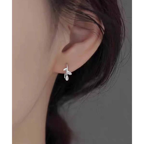 アレルギー対応 ピアス 「S999」金属アレルギー対応 ファインシルバー リーフデザインピアス レデ...