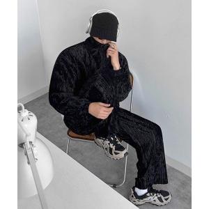 ジャージ 「NOWLE」ベロア調 トラックジャケット＆パンツ ラグジュアリー セットアップ メンズ