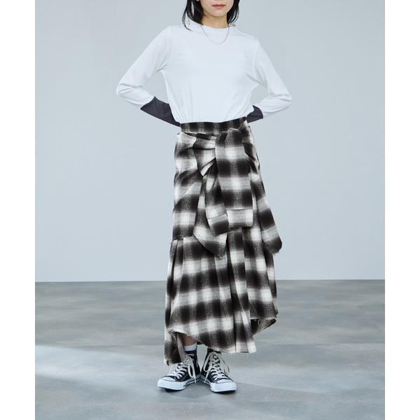 スカート milli de l'air  フェイクスリーブチェックスカート