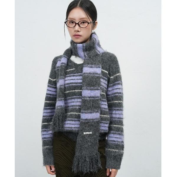 マフラー ストール 「GENERAL IDEA」ヘアリーボーダーマフラー / HAREY STRIP...