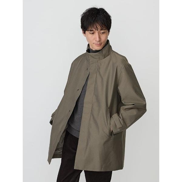 コート ジャケット 「撥水/防風」オールウェザーテックス　スタンドコート　ベージュ/ブラック メンズ