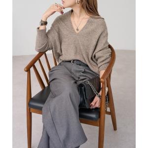 ニット セーター プレート付ドレープニット レディース