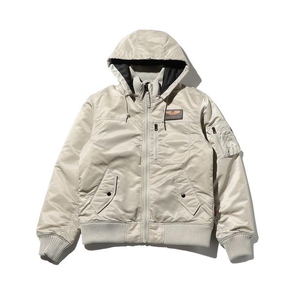 ミリタリージャケット モッズコート フーデッドリブフライトナイロンジャケット/フライトジャケット