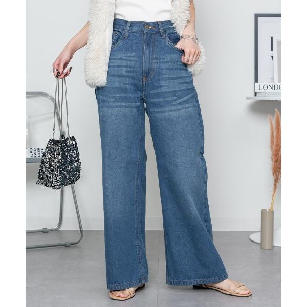 パンツ ヴィンテージ加工デニムパンツ レディース