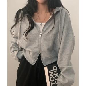パーカー 「選べる素材」ショート丈ダブルジップパーカー／冷房対策 レディース｜ZOZOTOWN Yahoo!店