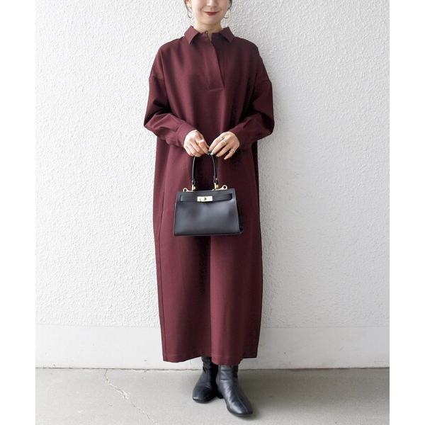 ワンピース SHIPS any:「洗濯機可能」サージ スキッパー シャツ ワンピース