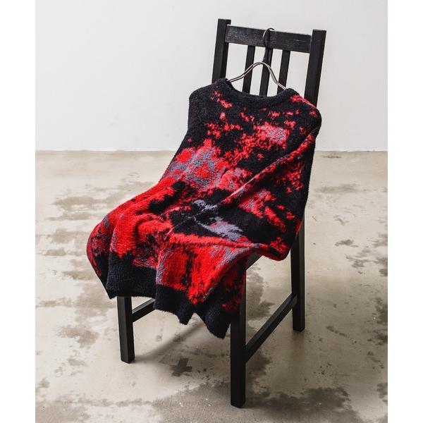 セーター ニット フェザーヤーン モヘアタッチ アブストラクト ルーズニット プルオーバー メンズ ...