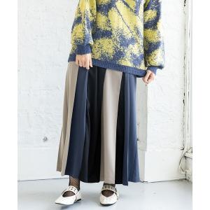 パンツ トライカラータックパンツ レディース