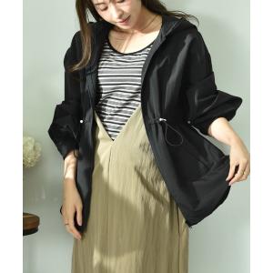 マウンテンパーカー ウインドブレーカー 「撥水加工」フード付ウエストドロストマンパー レディース