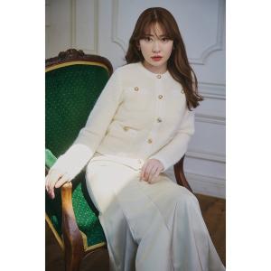 Her lip to ノーカラーコート コート Elise Boucle Peplum Coat