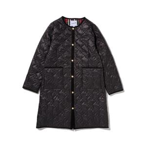 ノーカラーコート コート アンブレラキルト ロングコート レディース