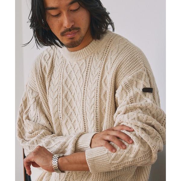 セーター ニット ウォッシャブル ケーブルニット クルーネックプルオーバー / 帯電防止・アンチピリ...