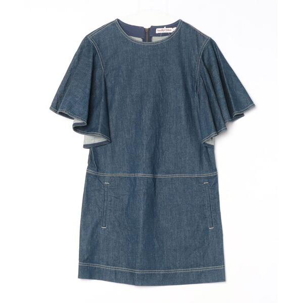 「SEE BY CHLOE」 ノースリーブワンピース 36 ネイビー レディース
