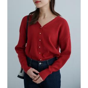 「Edit Sheen」 ニットカーディガン M レッド レディース