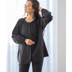 「niko and...」 長袖ブラウス LARGE チャコール レディース