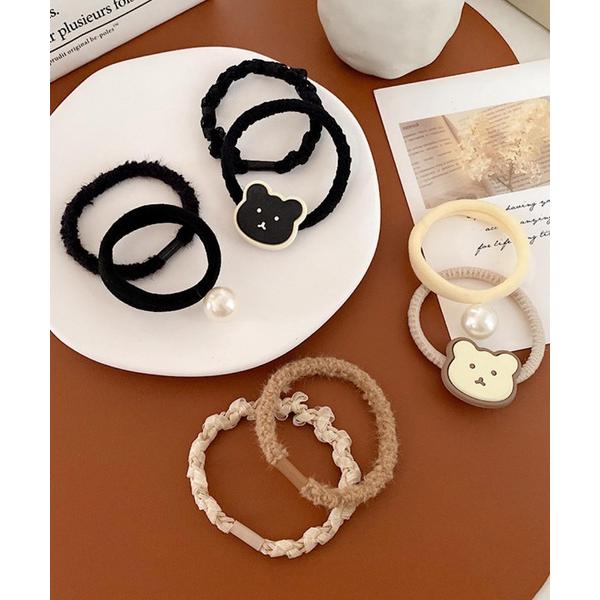 ヘアゴム FReePLACe/くま パール デザイン ヘアゴム4本セット R0151