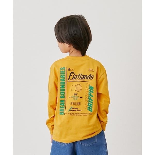 tシャツ 「SKIT0LY」「プチプラ」バック２トーンロゴプリント長袖Tシャツ キッズ 子供服 男の...