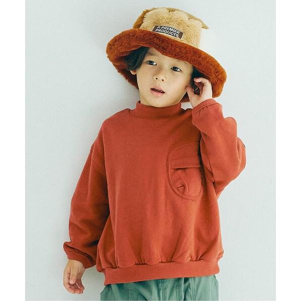 トレーナー  「ジュニア対応」裏起毛モックネックポケットトレーナー キッズ 子供服 男の子 女の子