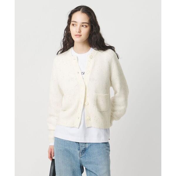 カーディガン フラワー スパンコール カーディガン レディース